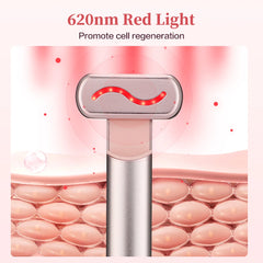 EMS Eye Massager Facial Wand 4 in 1 LED Red Light Therapy Wand Anti Aging Skincare Wand Dark Circles Remover Eye Beauty Device