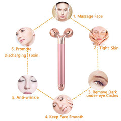 Electric Roller Beauty Bar Vibrating Facial Roller Massager Anti-Wrinkle Skin Care Roller Face Massager Lift Slimming Tool