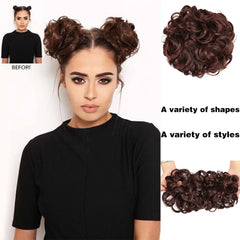 MERISIHAIR Synthetic Curly Chignon Messy Scrunchies Elastic Band Hair Bun Hairpiece High Temperture Fiber Fake Hair