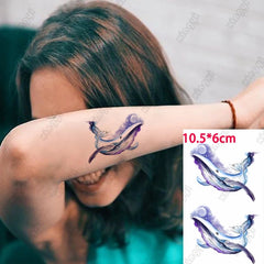 Cute Flower Waterproof Temporary Tattoo Sticker Hummingbird Bird Children's Arm Wrist Water Transfer Fake Tatto Body Art Women