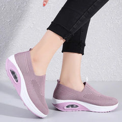 Summer Women Fashion Vulcanized Sneakers Platform Solid Color Flat Ladies Shoes Casual Breathable Wedges Ladies Walking Sneakers