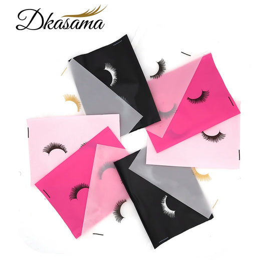 50PCS Eyelash Aftercare Bags Waterproof Lashes Extension Zipper Organizer Plastic Reusable Travel Makeup Tools Pouch Wholesale