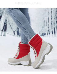 Ankel Boots for Women Winter Outdoor Warm Snow Boots Chunky Platform Waterproof Non-slip Warm Shoes Woman Boots Plus Size Casual