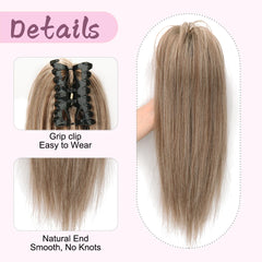 Synthetic Claw Clip On Medium Long Straight Ponytail Extensions 16Inch Fluffy Ponytail Clip In Hair Extensions Elegant For Women