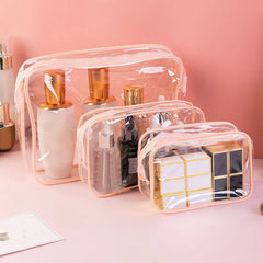 Transparent Black Zipper Makeup Bag Organizer Box Women Men Travel Clear Cosmetic Bag Case Waterproof Toiletry Wash Make Up Bags