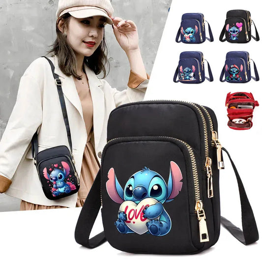 Disney Lilo & Stitch Women Bags Cell Phone Purse Crossbody Shoulder Strap Handbag for Female Women's Bags Teenagers Underarm Bag