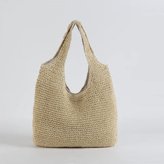 2023 Fashion Rattan Women Shoulder Bags Wikcer Woven Female Handbags Large Capacity Summer Beach Straw Bags Casual Tote Purses