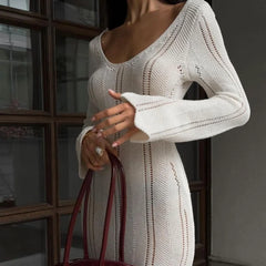 Fashion Flared Sleeves Lace Hem Maxi Dress Lady Elegant Solid Back Lace Up Long Dress Female Casual Streetwear Club Party Robes