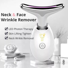 New 7 Color Neck Beauty Device EMS Face Lifting Massager Double Chin Remover Photon Anti Wrinkle Skin Facial 1pcs/set