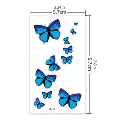 30pcs Waterproof Temporary Tattoo Sticker 3D Color Butterfly Rose Flower Feather Fake Tatto Tatoo Body Art For Girl Women Men