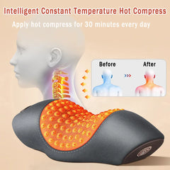 Electric Neck Massager Cervical Pillow Heating Vibration Massage Back Traction Relax Sleeping Memory Foam Pillow Spine Support