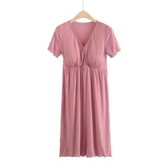 New Maternity Dress Pregnancy Pajamas Sleepwear Nursing Pregnant Pajamas Mother Breastfeeding Nightgown Elegant Nursing Dress