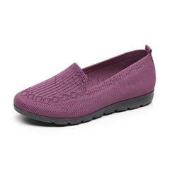 Women Vulcanized Shoes 2024 New Comfortable and Breathable Casual Mesh Soft Sole Knitted Solid Color Women Shoes Size 35-41