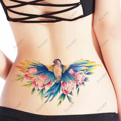 Waterproof Temporary Tattoo Sticker Bird Flower Sexy Fake Tatto Flash Tatoo Chest waist and back Tato for Girl Women