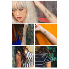 Juice Ink Tattoos Body Art Lasting Waterproof Temporary Tattoo Sticker Constellation Cupid Tatoo Arm Fake Sun Tatto Women Men