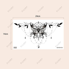 Waterproof Temporary Tattoo Sticker Butterfly Flower Sexy Fake Tatto Flash Tatoo Chest and waist Tato for Girl Women