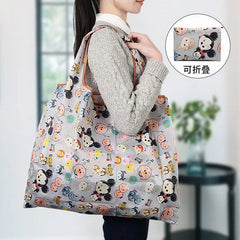 Disney Women's Tote Bags Mickey Mouse Donald Duck Cartoon Waterproof Shopping Bag Foldable Portable Storage Bags Girls Handbags