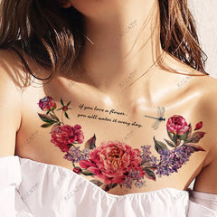 Waterproof Temporary Tattoo Sticker Butterfly Flower Sexy Fake Tatto Flash Tatoo Chest and waist Tato for Girl Women