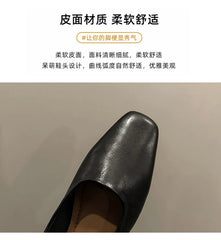 Mary Jane Single shoes Thick Heel Shoes Elegant Classic Retro Square Toe Comfortable Soft Shallow Cut Low Heel Women's Shoes