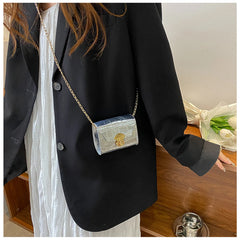 Fashion Travel Purse Mini Wallet Small Square Bag Girls' Wallet Crossbody Bag Shoulder Bag For Women Black Gold Silver