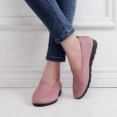 Women Vulcanized Shoes 2024 New Comfortable and Breathable Casual Mesh Soft Sole Knitted Solid Color Women Shoes Size 35-41