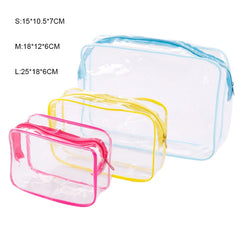 Transparent Black Zipper Makeup Bag Organizer Box Women Men Travel Clear Cosmetic Bag Case Waterproof Toiletry Wash Make Up Bags