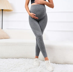 Elastic High Waist Maternity Leggings Skinny For Pregnant Women Belly Support Postpartum Leggins Body Shaper Fitness Trousers