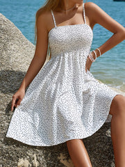 Ladies Spring Summer Fashion Leisure Show Elegant Beach Vacation French Printed Dress