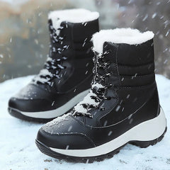 Ankel Boots for Women Winter Outdoor Warm Snow Boots Chunky Platform Waterproof Non-slip Warm Shoes Woman Boots Plus Size Casual