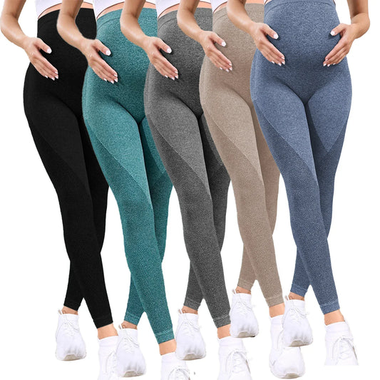 Women's Maternity Leggings Over The Belly Full Length Pregnancy Yoga Pants Active Wear Workout Leggings