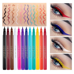 Waterproof Rainbow Matte Colorful Liquid Eye Liner Pencil White Pink Color Eyeliner Pen Makeup Make Up Long-Lasting Cosmetics