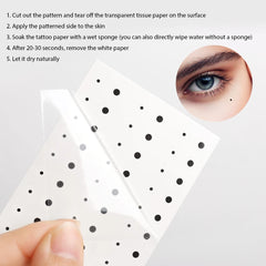 Waterproof Tear Mole Temporary Tattoo Sticker Black Circle Dot Mole Fake Tatto Flash Tatoo Tatouage Hand Foot for Men Women Girl