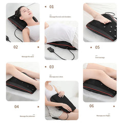 Cushion Lumbar Massage Pillow Cervical Spine Back Massager Vibration Massage Pillow Household Car Mounted For Relieve Fatigue