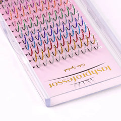 Lashprofessor Mix Colored Glitter Eyelashes False Shiny Colorful Individual Lashes Extensions Mink Russian Volume for Make Up