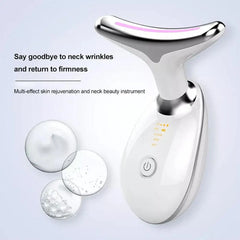 New 7 Color Neck Beauty Device EMS Face Lifting Massager Double Chin Remover Photon Anti Wrinkle Skin Facial 1pcs/set