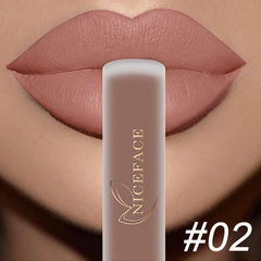 NICEFACE Nude Liquid Lipsticks Waterproof Velvet Matte Lip Gloss Long Lasting Non-stick Cup Lip Tint Makeup Pigment Cosmetics