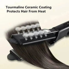 Wide Plate Ionic Flat Iron Hair Straightener Gray