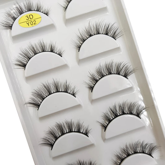 5 Pairs Natural 3D Mink False Eyelashes, Soft Wispy, Fluffy Eye Faux Lashes, Make Up Eyelash, Beauty Cat Cilios, 9 Styles