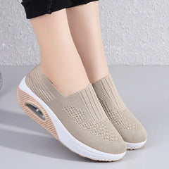 Summer Women Fashion Vulcanized Sneakers Platform Solid Color Flat Ladies Shoes Casual Breathable Wedges Ladies Walking Sneakers