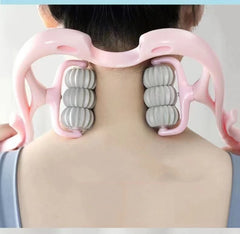 Neck Massager Handheld Shoulder Aids With Ball Shiatsu Deep Muscle Relaxation Massage Pain Relief Plastic Pressure Point Therapy