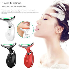 New 7 Color Neck Beauty Device EMS Face Lifting Massager Double Chin Remover Photon Anti Wrinkle Skin Facial 1pcs/set