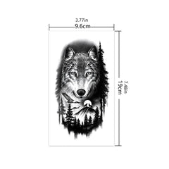 5pcs Wolf Lion Tiger Eagle Waterproof Temporary Tattoo Sticker Realistic Animal Forest Tatto Body Art Women Men Arm Fake Tattoos