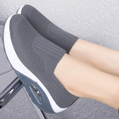 Summer Women Fashion Vulcanized Sneakers Platform Solid Color Flat Ladies Shoes Casual Breathable Wedges Ladies Walking Sneakers