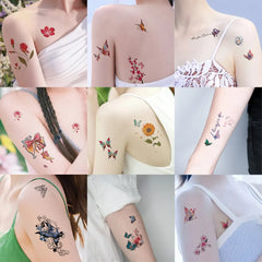 30pcs Waterproof Temporary Tattoo Sticker 3D Color Butterfly Rose Flower Feather Fake Tatto Tatoo Body Art For Girl Women Men