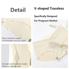 2024 Low-waisted V-Shaped Women's Panties Cotton Maternity Pregnant Underwear Seamless Pregnancy Underwear Pregnancy Briefs