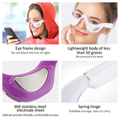 EMS Eye Beauty Device Eye Massager Red Light Sonic Vibration Eye Skin Anti Aging Face Tighten Hot Compress Remove Dark Circles