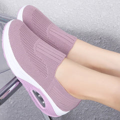 Summer Women Fashion Vulcanized Sneakers Platform Solid Color Flat Ladies Shoes Casual Breathable Wedges Ladies Walking Sneakers