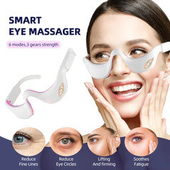 EMS Pulse Vibration Under-Eye Massager Heated Relieves Eye Fatigue Eyes Massage Glasses Dark Circle Eye Bags Eye Fat Remover