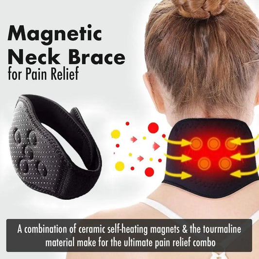 Self-heating Tourmaline Neck Magnetic Therapy Support Heat Pain Brace Belt Relief Cervical Vertebra Wrap Protection Retenti U3B6