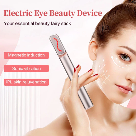 Electric EMS Eye Massager Vibration Constant Temperature Eye Beauty Devices Rotatable Red Light Eye Care Pen Anti Dark Circle